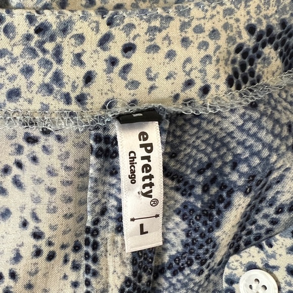 ePretty Blue Snake Print Fit n’ Flare Dress Size Large - Picture 8 of 11